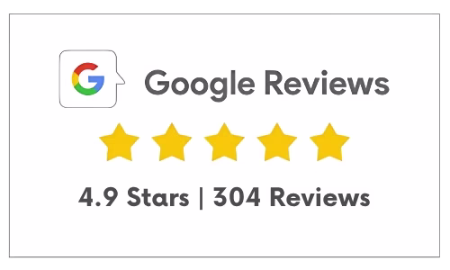 Google Reviews 4.9 Stars 304 Reviews
